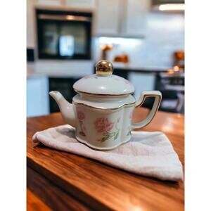 PARTYLITE Romantic Chic Tea Pot Tealight Holder Rose Exclusively Miniature